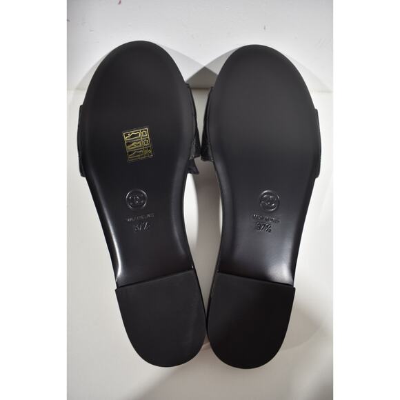 Chanel 23P Black Chain Gold CC Logo Quilted Mules Slide Sandal Slip On Flat 37.5 - Picture 12 of 12